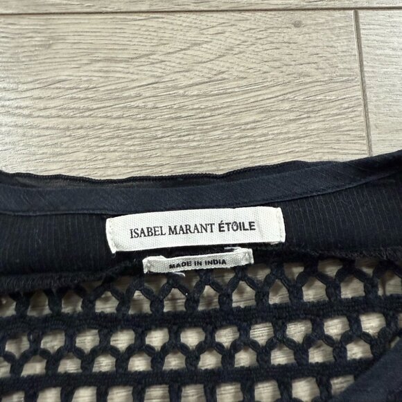 Isabel Marant Etoile Black Chay Top Black Crochet Detail Blouse Top - Picture 5 of 11